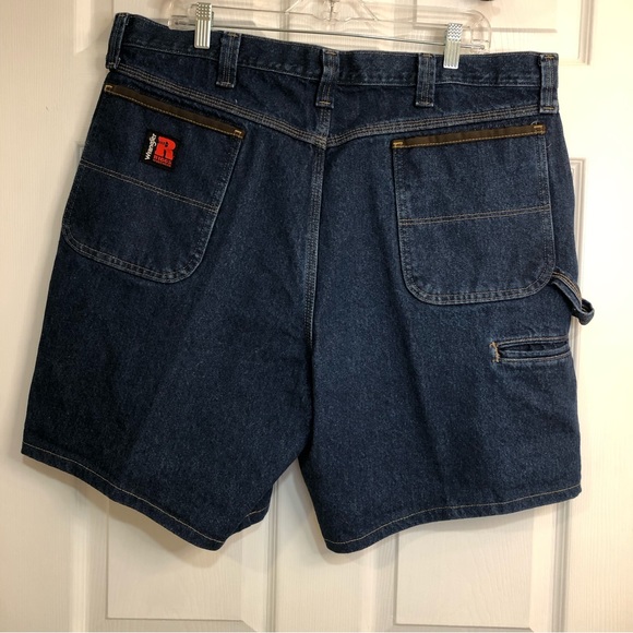 Wrangle Riggs Workwear Dark-wash Utility Denim Shorts - Picture 9 of 16